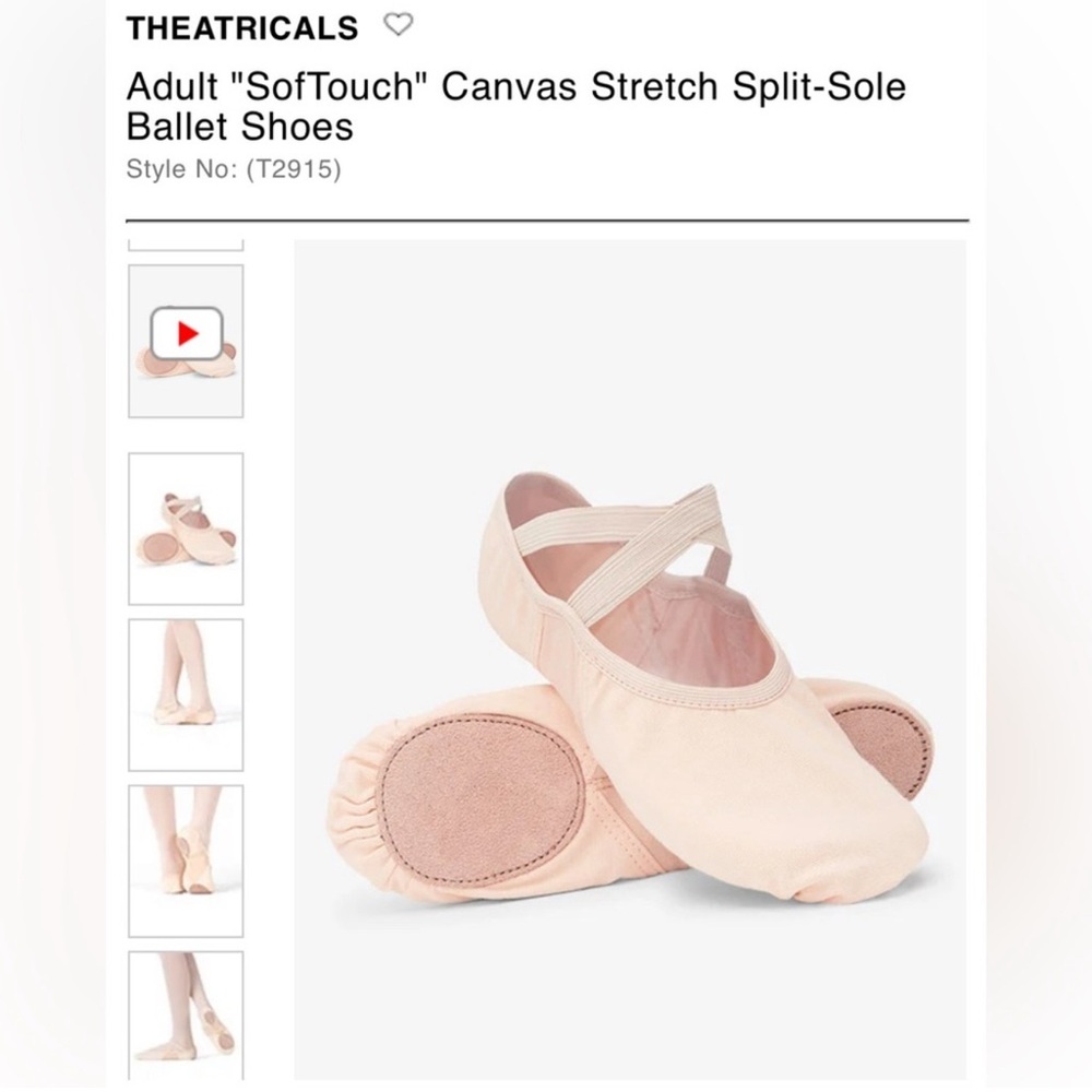 Theatricals SofTouch Canvas Split-Sole
Ballet Shoes